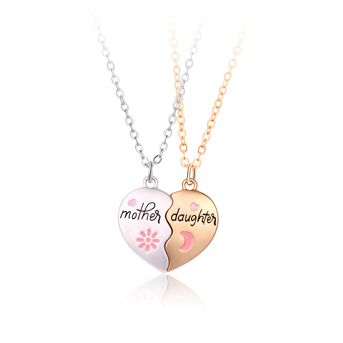 Mother-Daughter Matching Heart Magnetic Pendant Fashion Gifts for Mother's Day