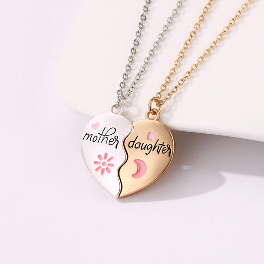 Mother-Daughter Matching Heart Magnetic Pendant Fashion Gifts for Mother's Day