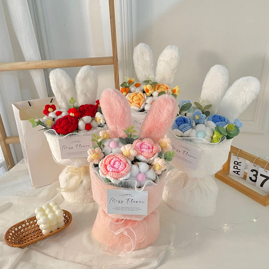 Creative Knitted Rabbit Ears Bouquet