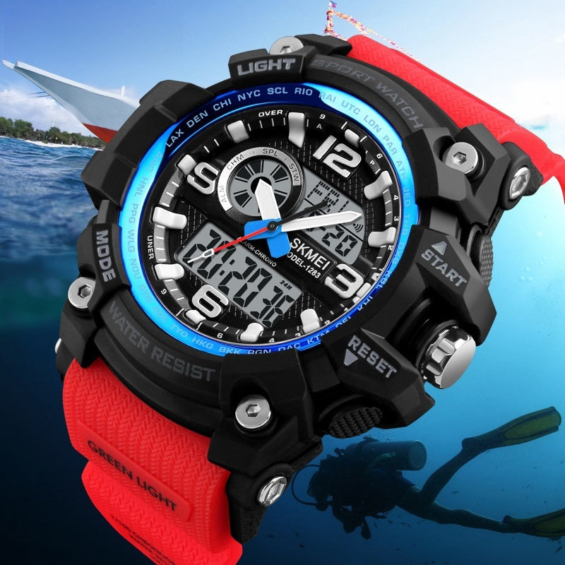 Sports Waterproof Electronic Watch Multifunctional Men Timepiece Father's Day Gift