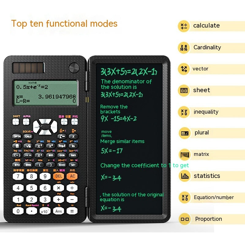 2 In 1 Foldable Scientific Calculators Handwriting Multi-functional Calculators