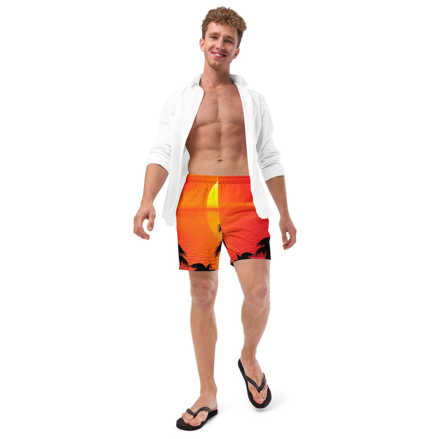 Tropical Sunset Men's swim trunks