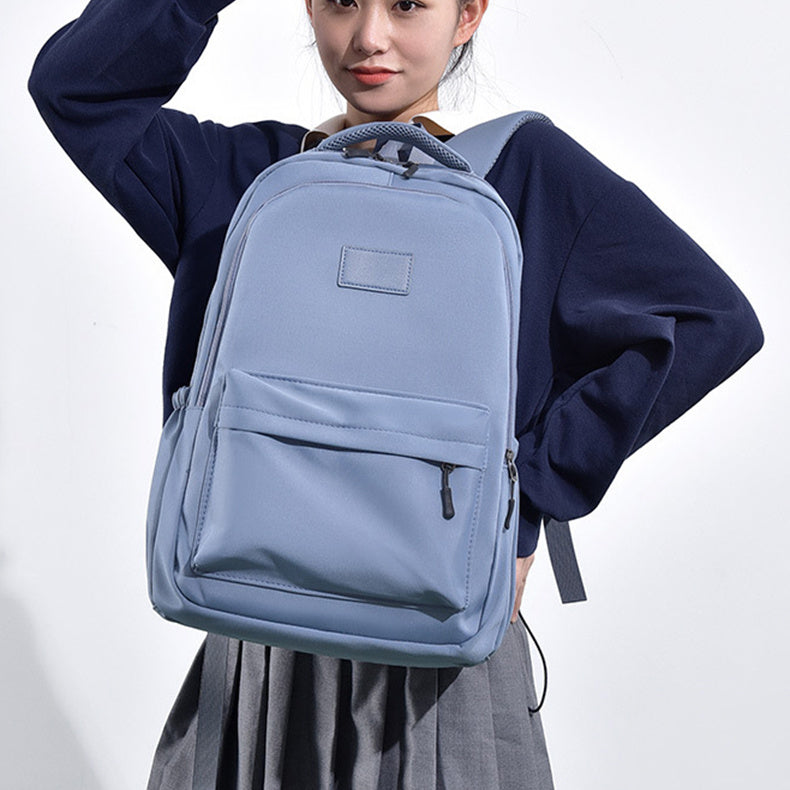 Fashion Oxford Backpack Waterproof Large Capacity Junior High School Students Schoolbag Girls Solid Campus Travel Bags