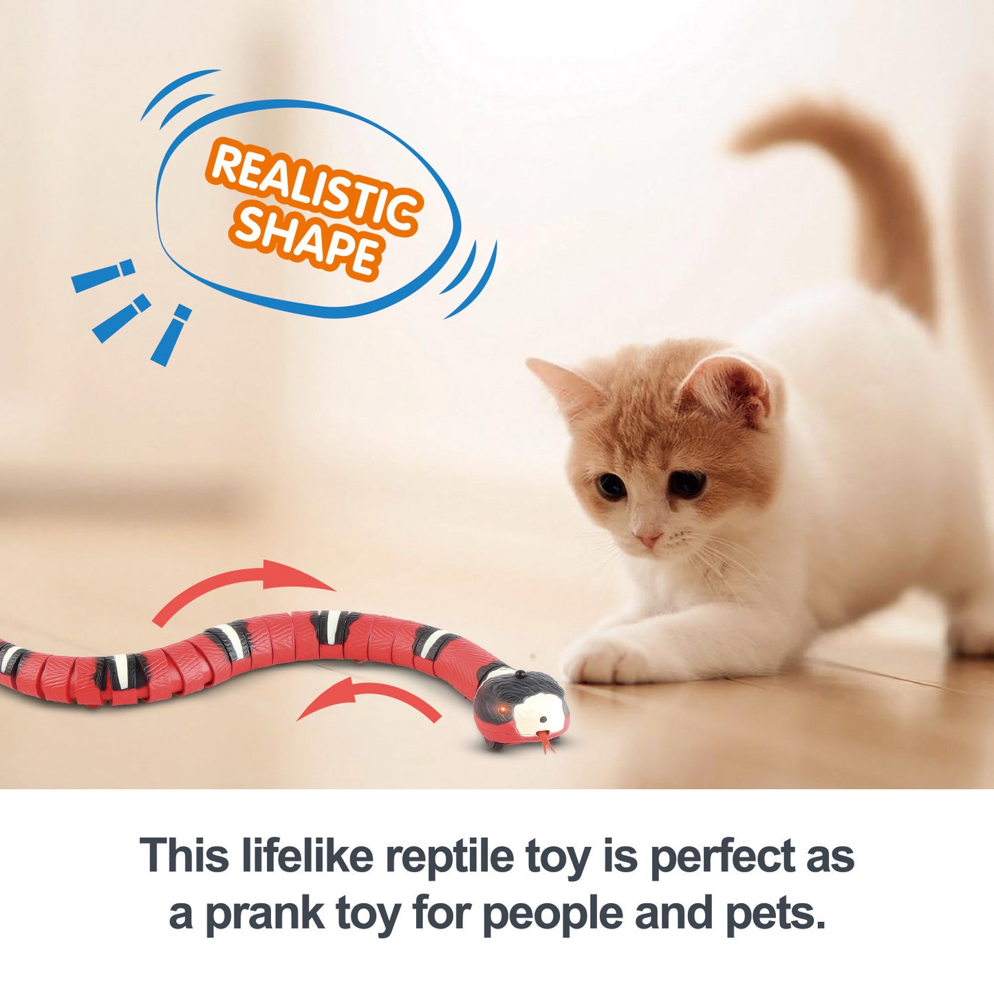 Smart Sensing Tricky Snake Interactive Cat Toys Automatic Electronic Snake Cat Teaser Play