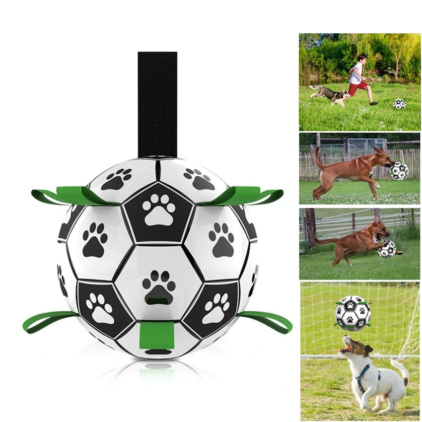 Dog Toys Interactive Pet Football Toys with Grab Tabs Dog Outdoor Soccer training