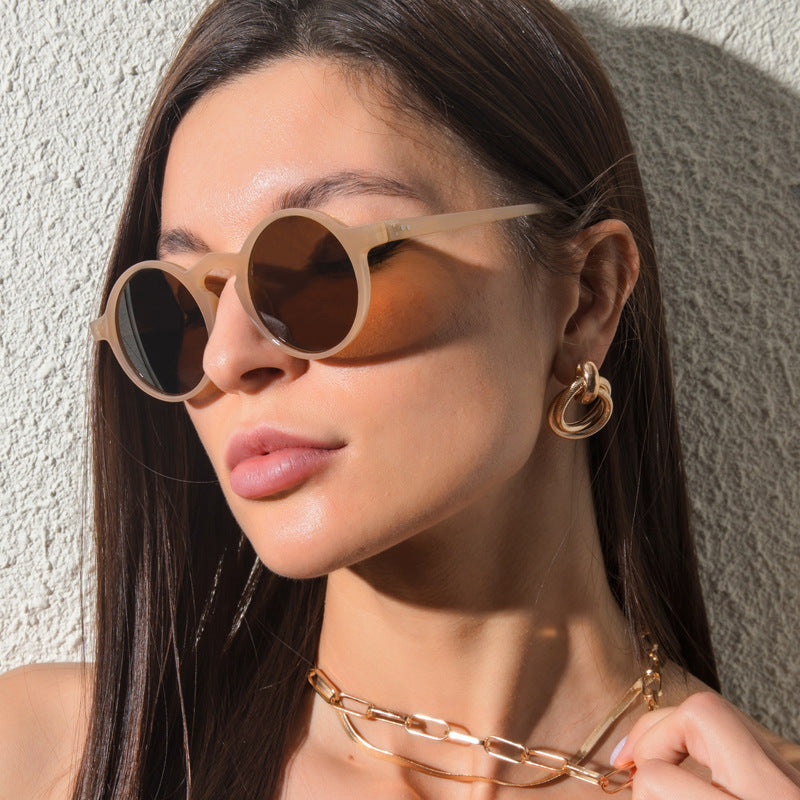 Stylish Small Round Frame Match UV Protection Sunglasses