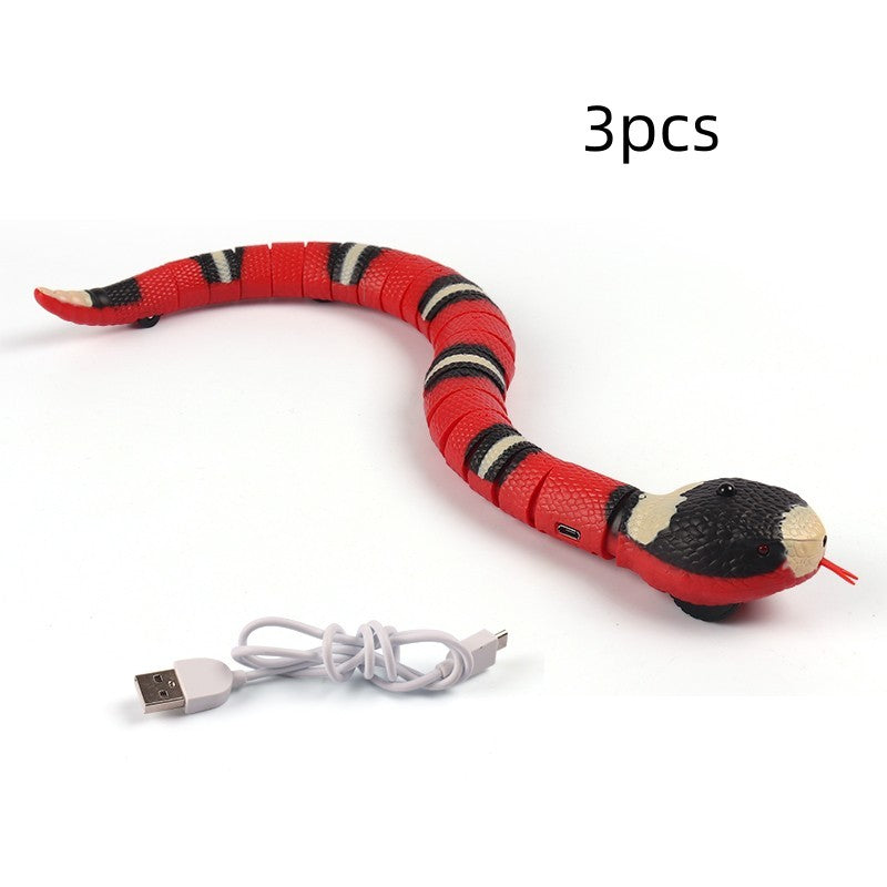 Smart Sensing Tricky Snake Interactive Cat Toys Automatic Electronic Snake Cat Teaser Play