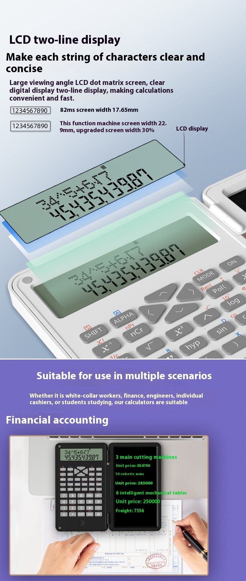 New Scientific Calculator Accounting Special Portable Mini Tablet Computing Machine Handwriting Board Exam Student