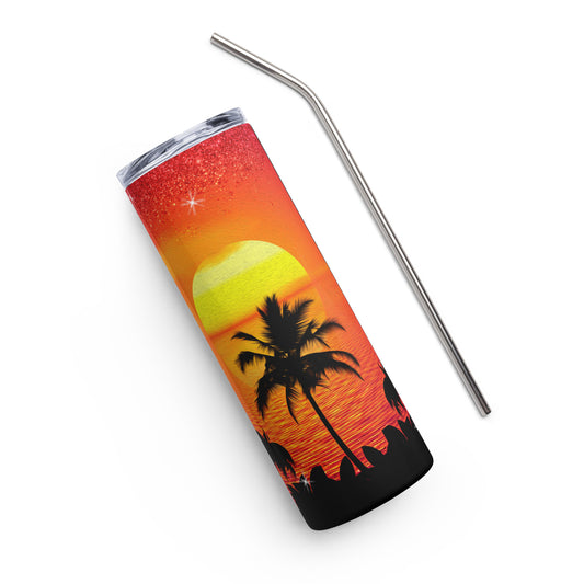 Orange Sunset Scenic Summer Stainless steel tumbler