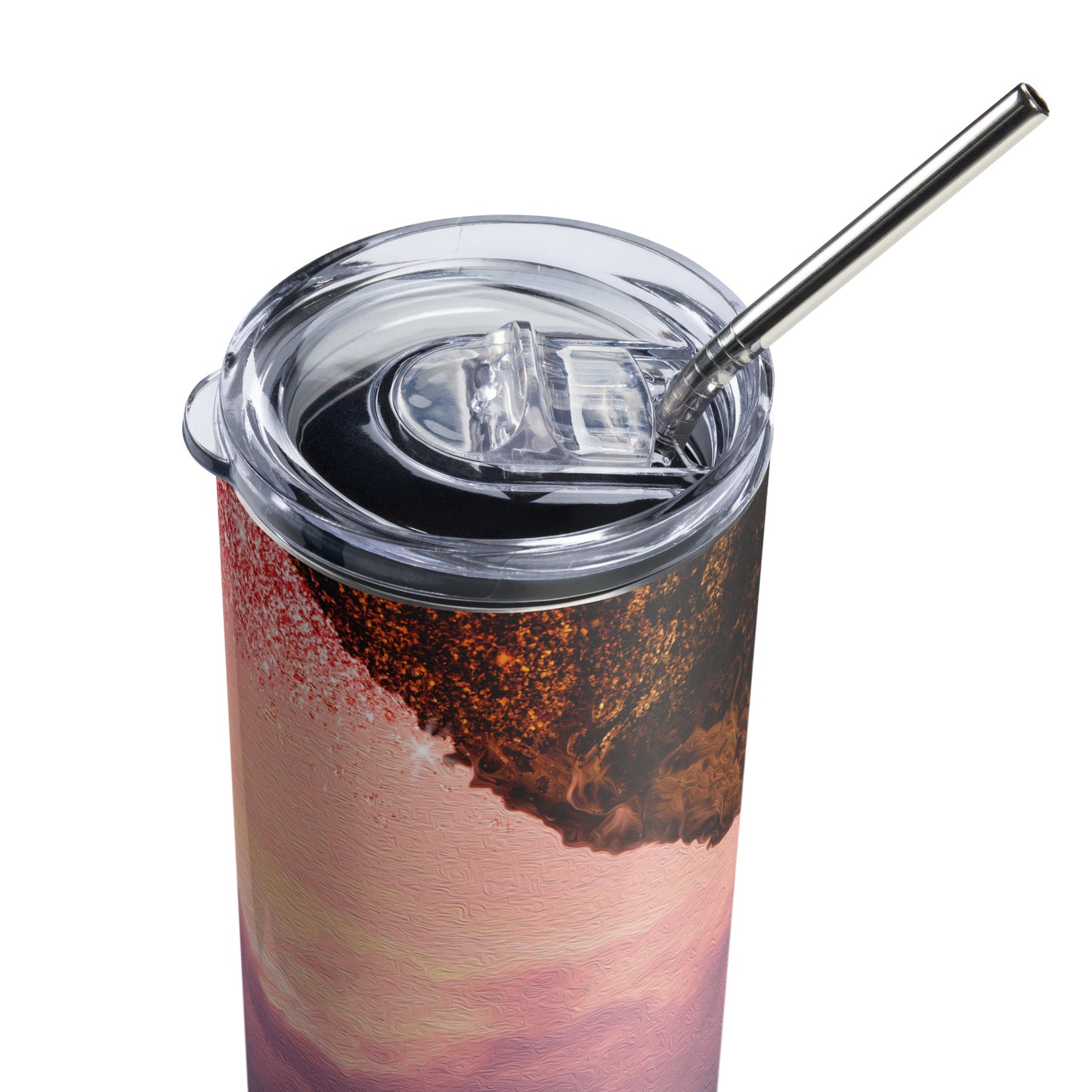 Rocky Pink Summer Beach Stainless steel tumbler