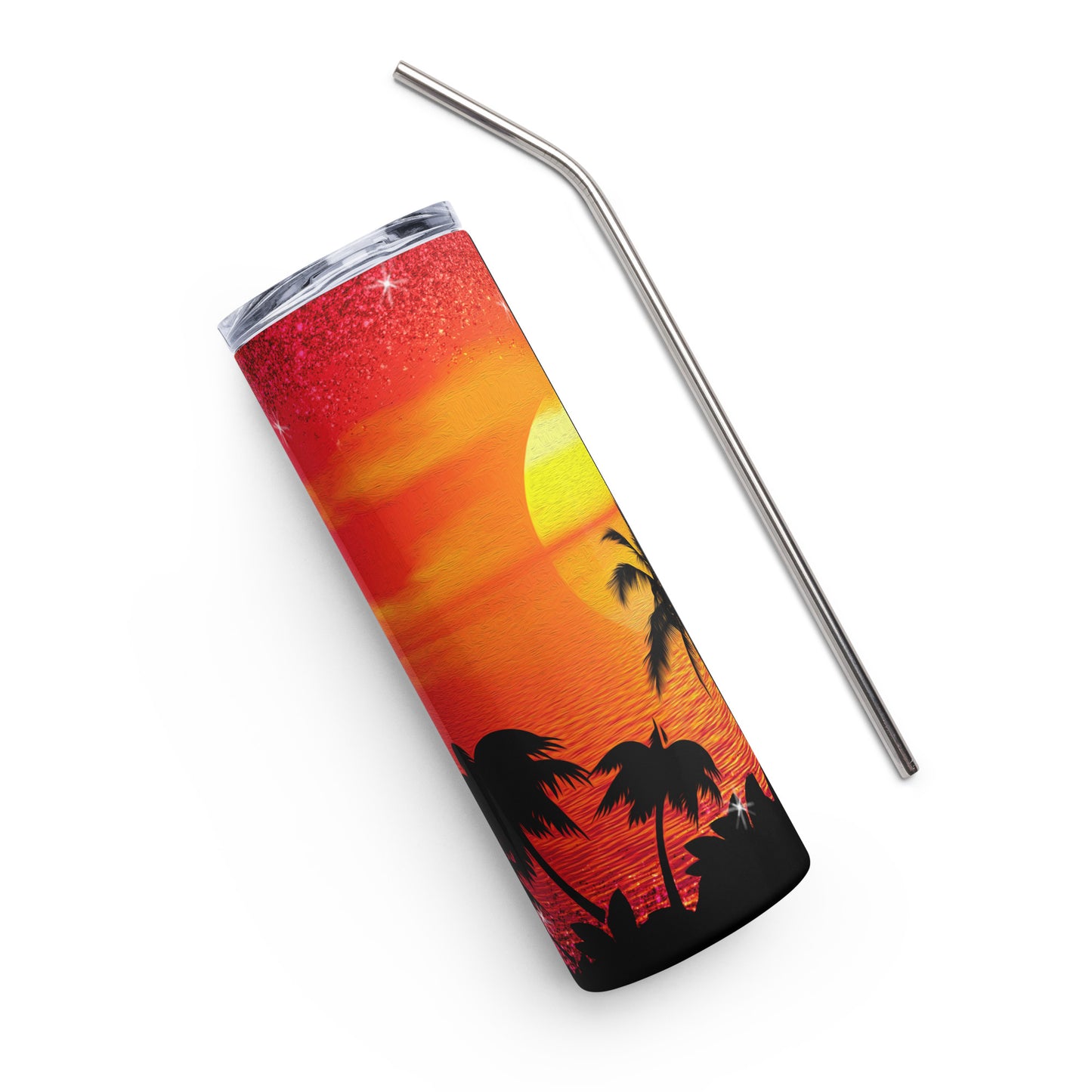 Orange Sunset Scenic Summer Stainless steel tumbler