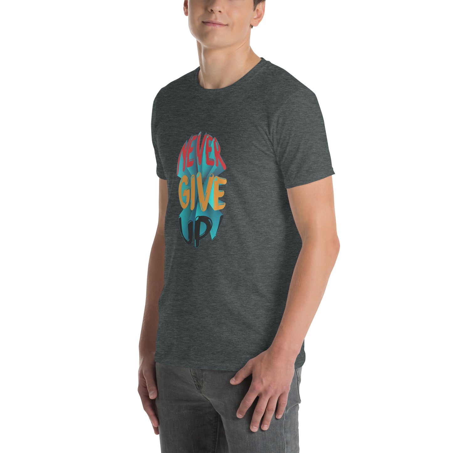 Never Give up Embroidered Short-Sleeve T-Shirt
