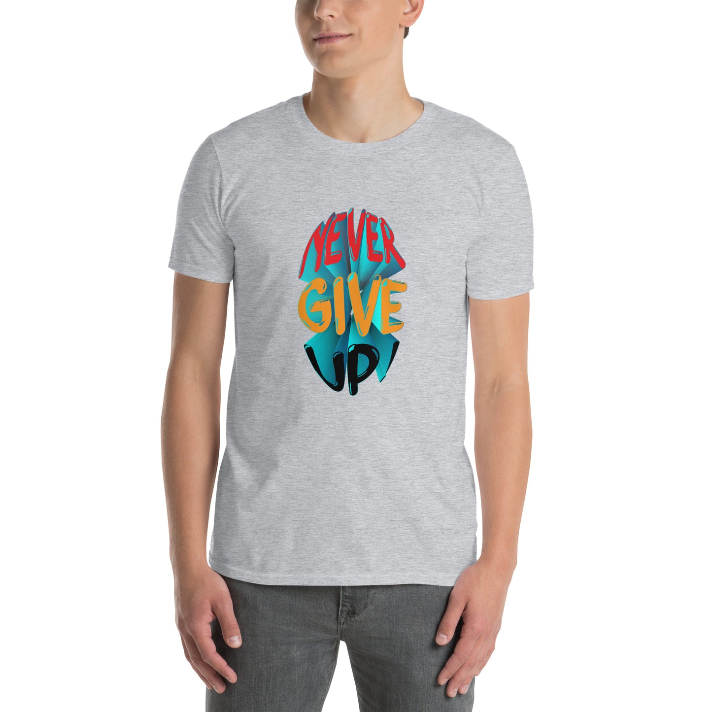Never Give up Embroidered Short-Sleeve T-Shirt