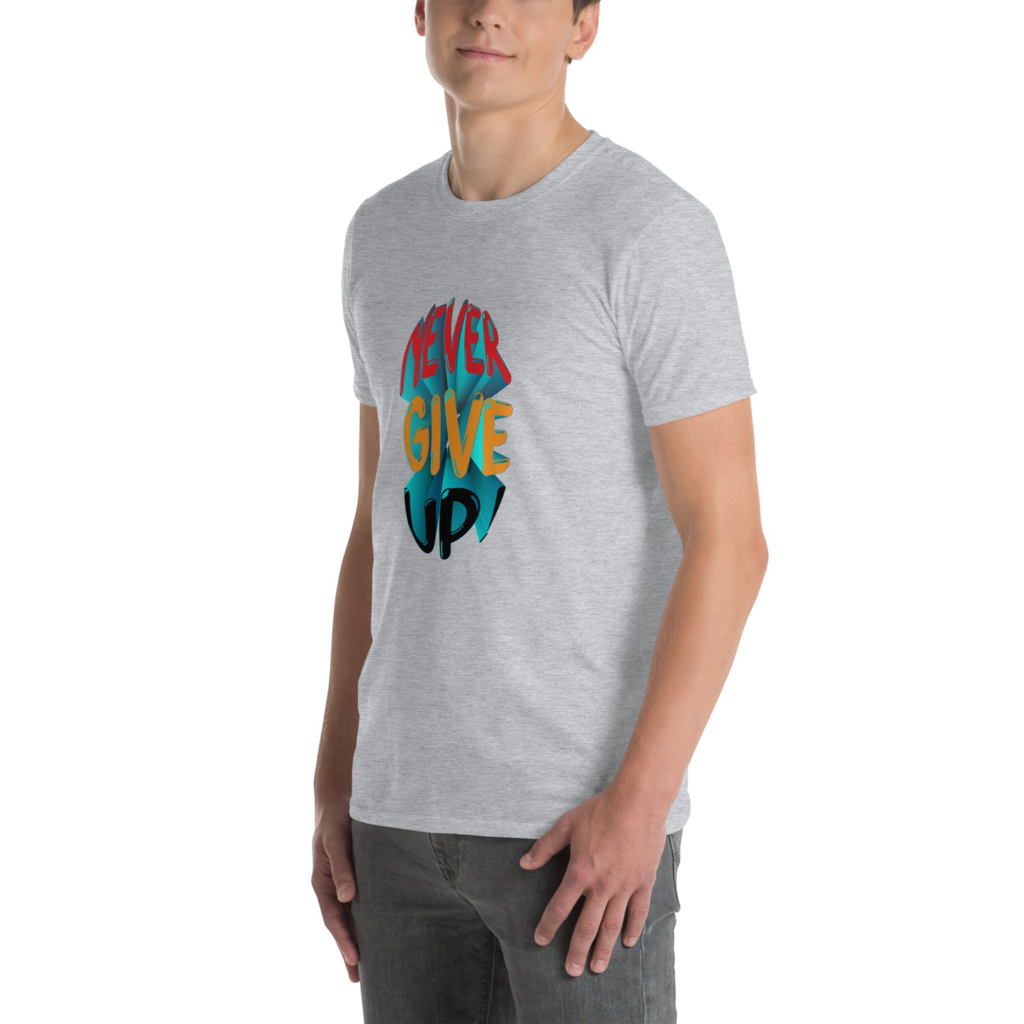 Never Give up Embroidered Short-Sleeve T-Shirt