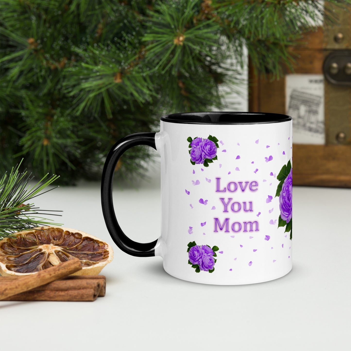 Violet Roses Black trim Mothers Day Mug