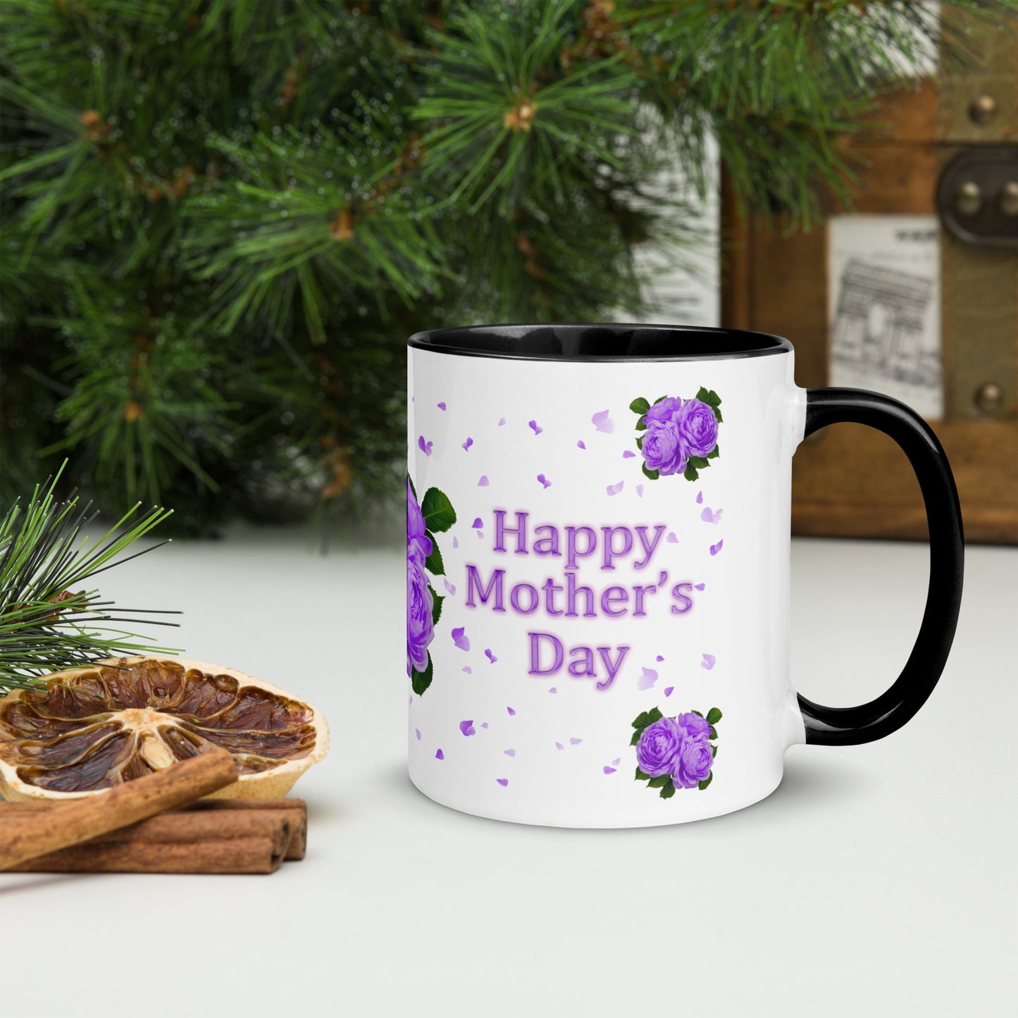 Violet Roses Black trim Mothers Day Mug