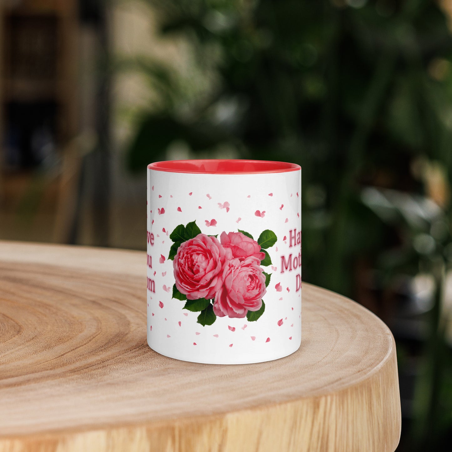 Red Roses Red trim Mother's Day Mug