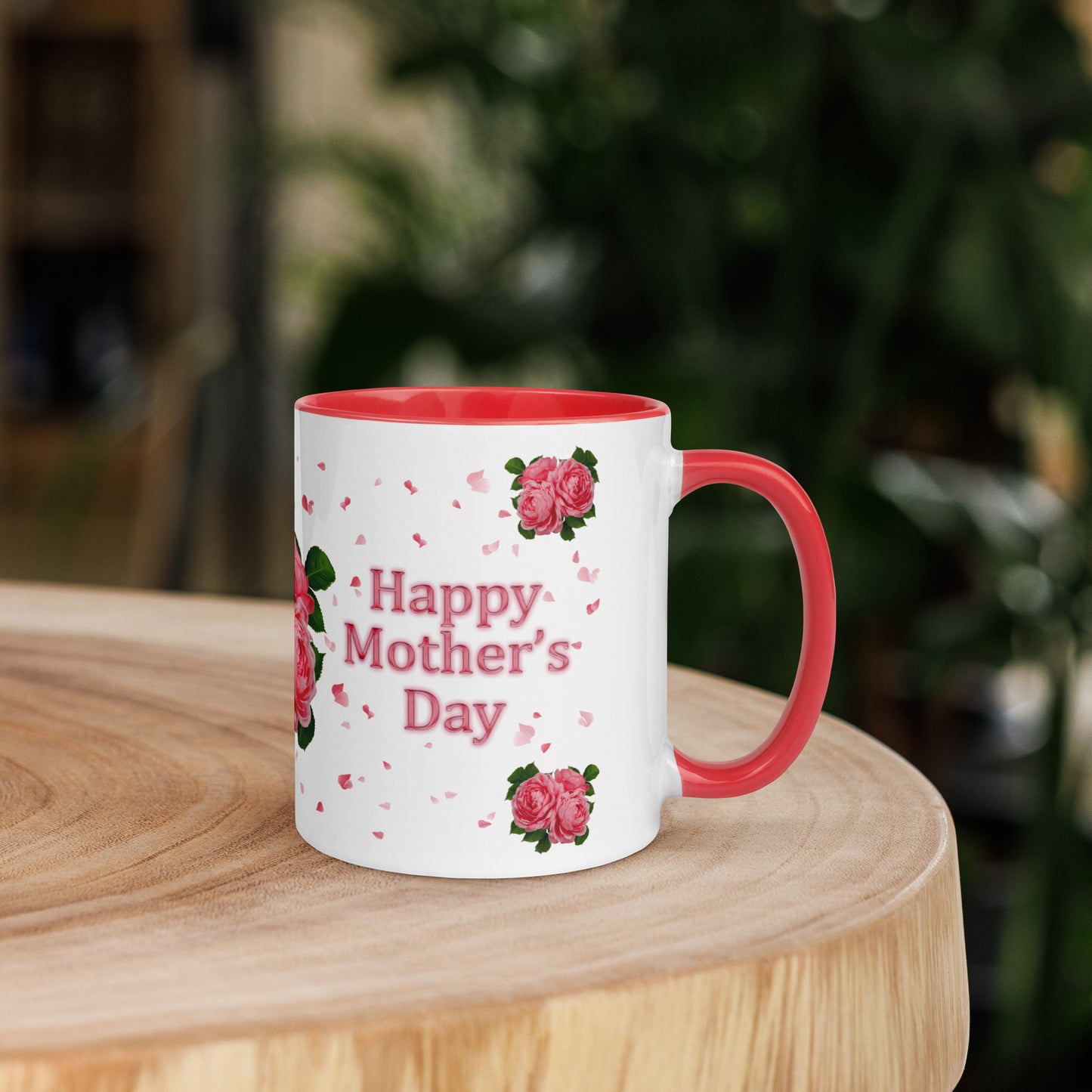 Red Roses Red trim Mother's Day Mug