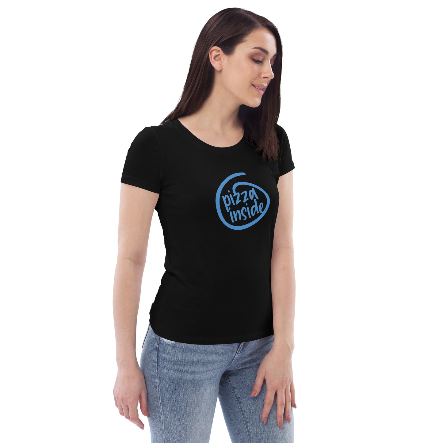 Women's Pizza Inside Fitted Eco tee