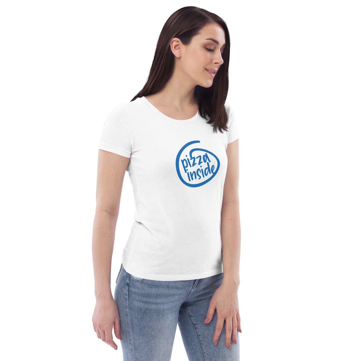 Women's Pizza Inside Fitted Eco tee